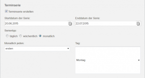 Terminserie monatlich